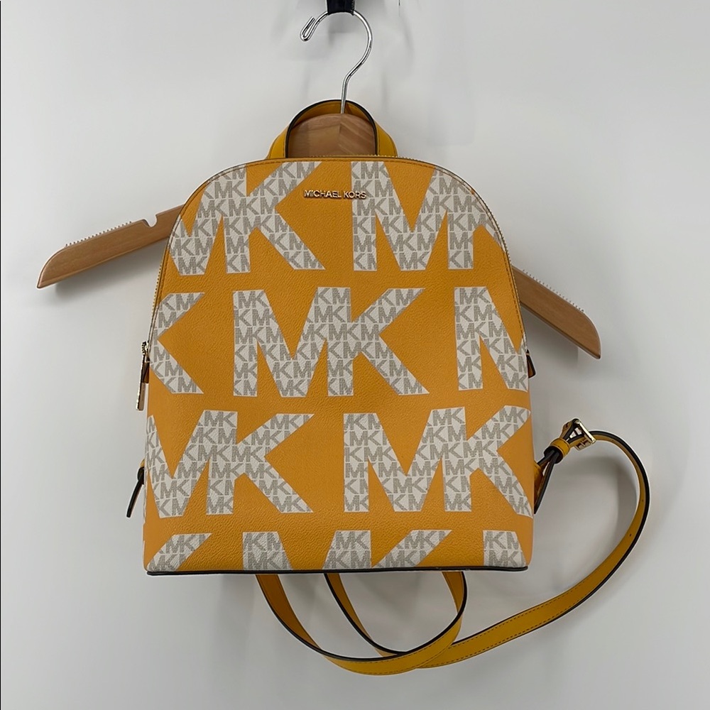 Michael Kors Cindy Logo Backpack in Yellow D1